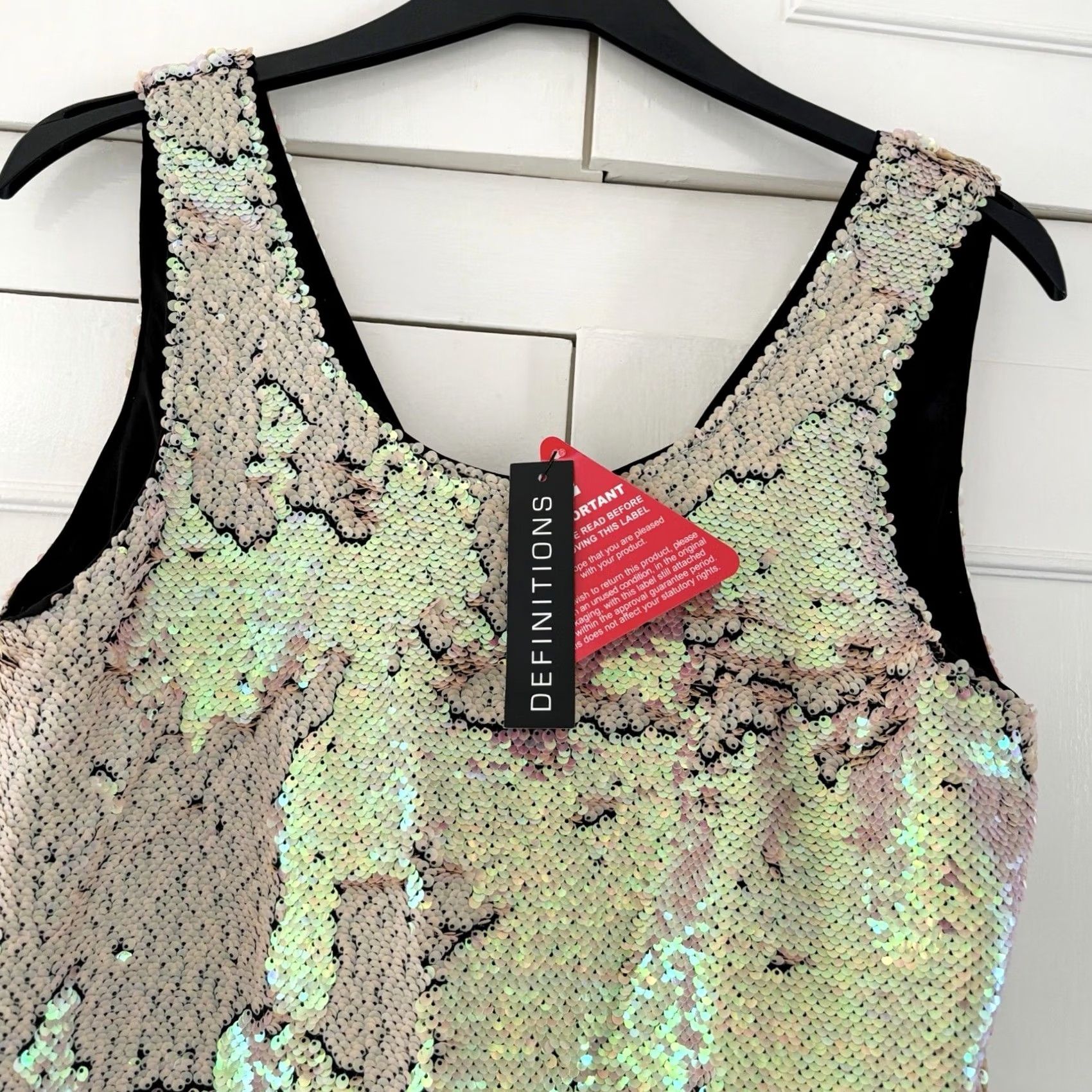Vintage VINTAGE? No — Definitions Sequin Shift Dress UK 12 Party Event Club BNWT Women Shift Above The Knee Multicoloured Sleeveless Party Womens Size XL / US 12-14 / IT 48-50 - 3 Thumbnail