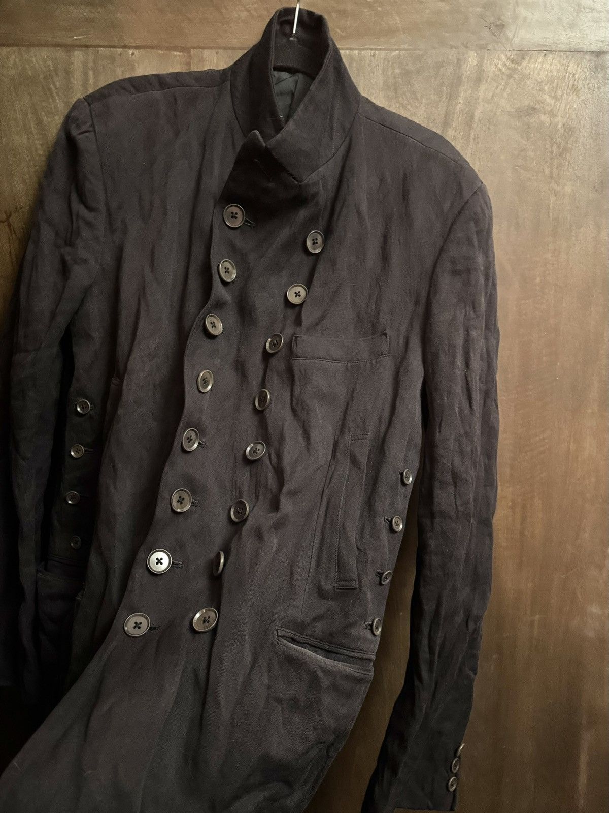 Yohji Yamamoto yohji yamamoto metal cotton navy textured jacket 3jp Size US M / EU 48-50 / 2 - 16 Thumbnail