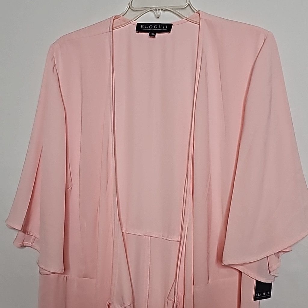 The Unbranded Brand NWT ELOQUII pastel pink kimono wrap around robe sz 16 Size ONE SIZE - 2 Thumbnail