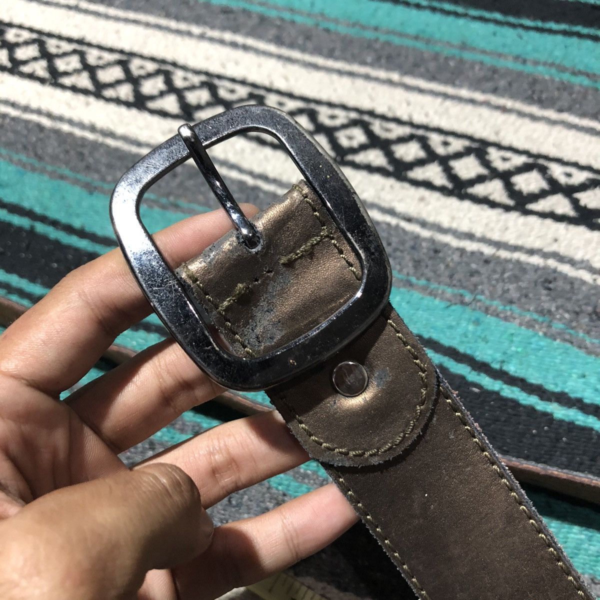 If Six Was Nine KMRII Style Studded Brown Belt Size 30 - 4 Thumbnail