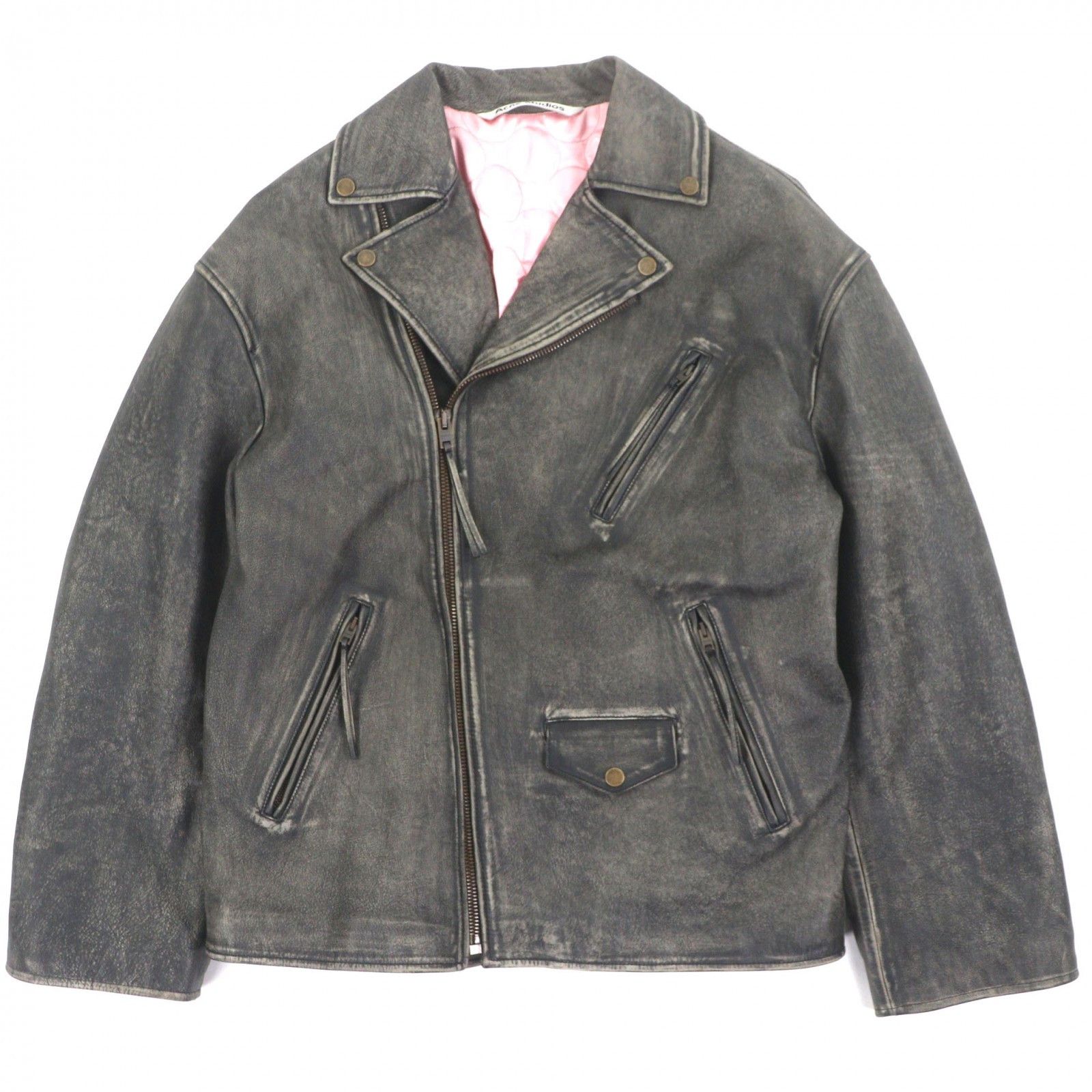 Acne Studios Acne Studios Acne Studios Distressed Leather Jacket Leather Outerwear FN-MN-LEAT000255 DUTY FREE for USA Size ONE SIZE - 1 Thumbnail