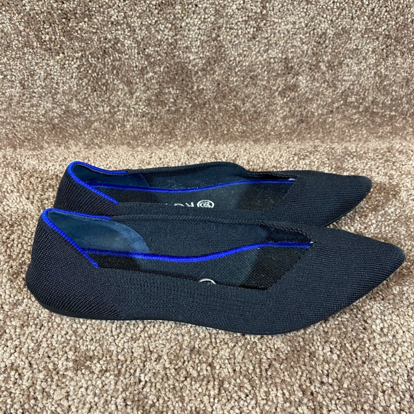 Rothy's Rothy’s Womens 9.5 Black Pointed Toe Ballet Flats Workwear Authentic - Flat, 9.5, Black, Ballet, Slip On, Classic, Designer, Workwear, Womens Size US 7 / IT 37 - 2 Thumbnail