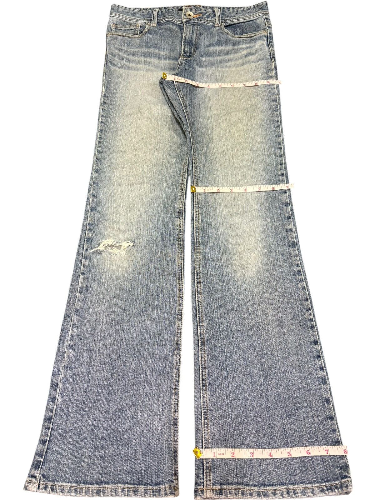 Diesel Vintage Japanese Brand Faded Wash Distressed Flare Jeans Size 29" - 8 Thumbnail