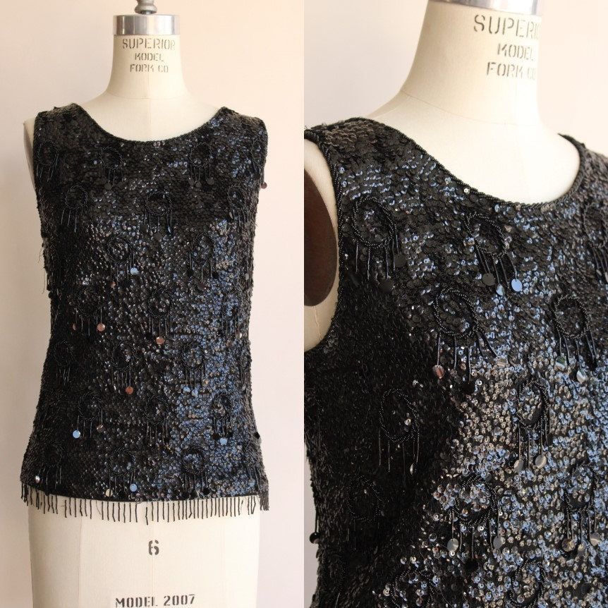 Vintage Vintage 1960s Womens Top, Forecast Shops Beaded and Sequined Size M / US 6-8 / IT 42-44 - 1 Thumbnail