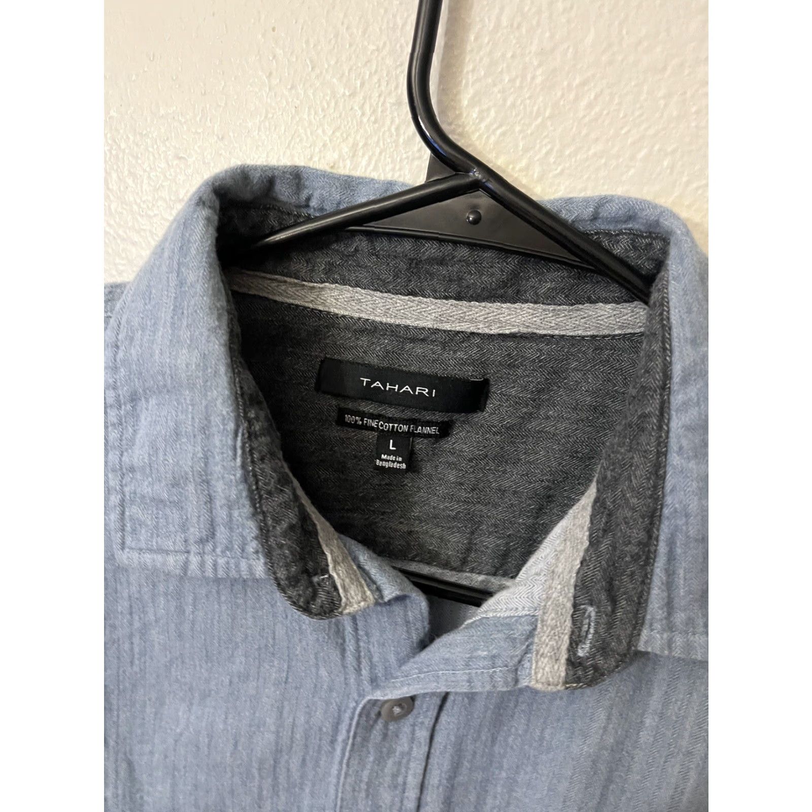 Vintage Tahari Mens Button-Down Shirt Blue Flannel Cotton Long Sleeve L Size Size US L / EU 52-54 / 3 - 2 Thumbnail