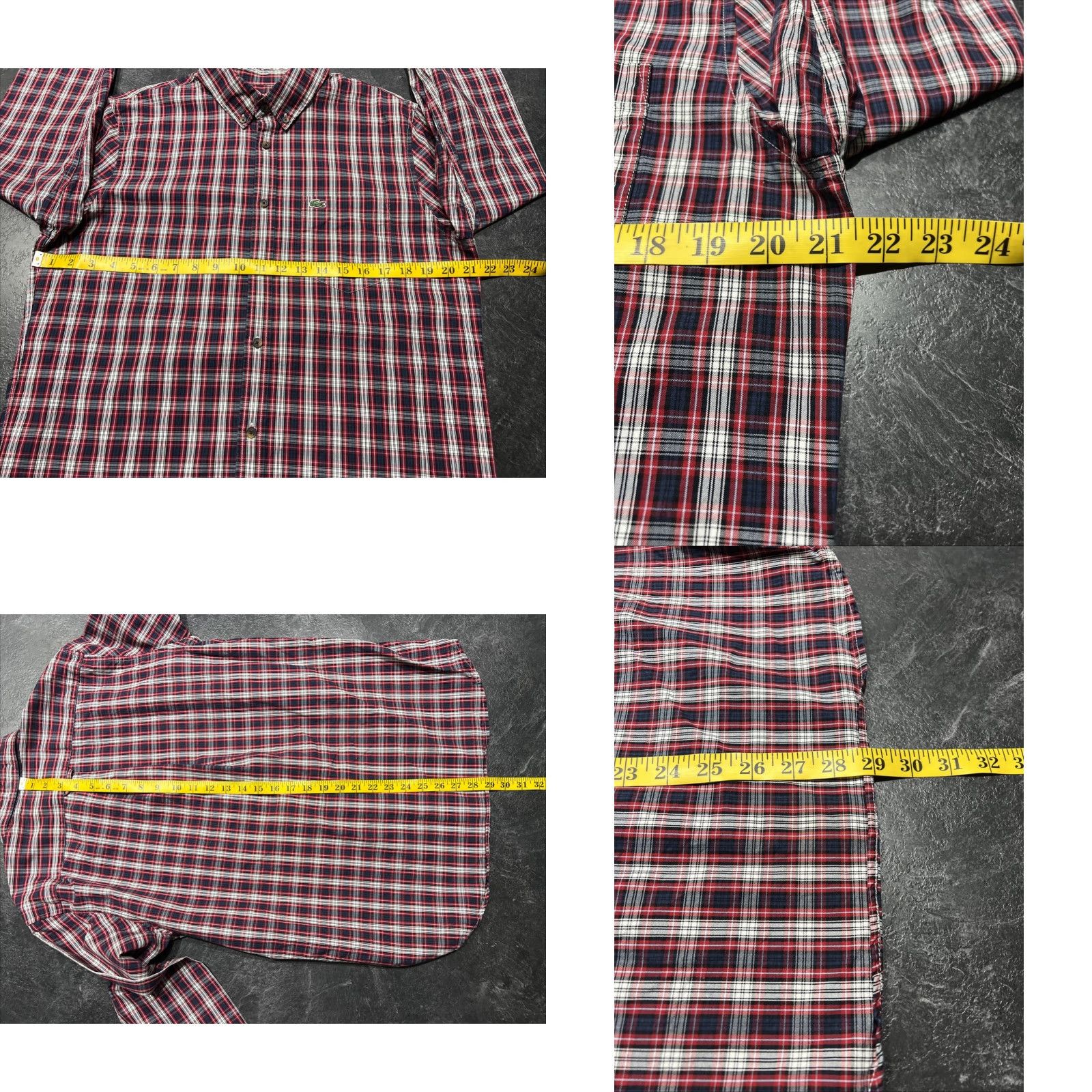 Lacoste Lacoste Red Plaid Long Sleeve Button-Up Shirt Men's Medium M Regular Fit Size US M / EU 48-50 / 2 - 8 Thumbnail