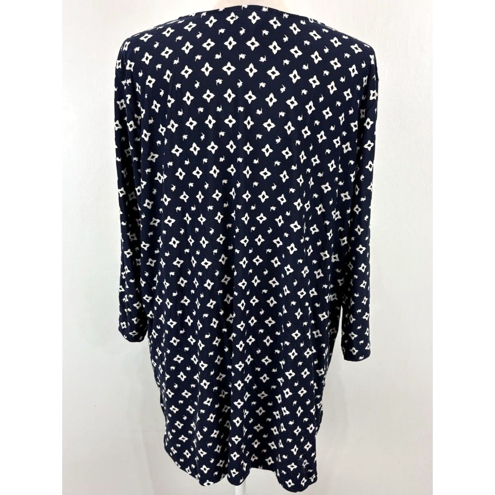 Ralph Lauren Lauren Ralph Lauren Tunic Top Shirt Sz 2X Plus Women’s Navy Keyhole 3/4 Sleeves Size XXL / US 16-18 / IT 52-54 - 3 Thumbnail