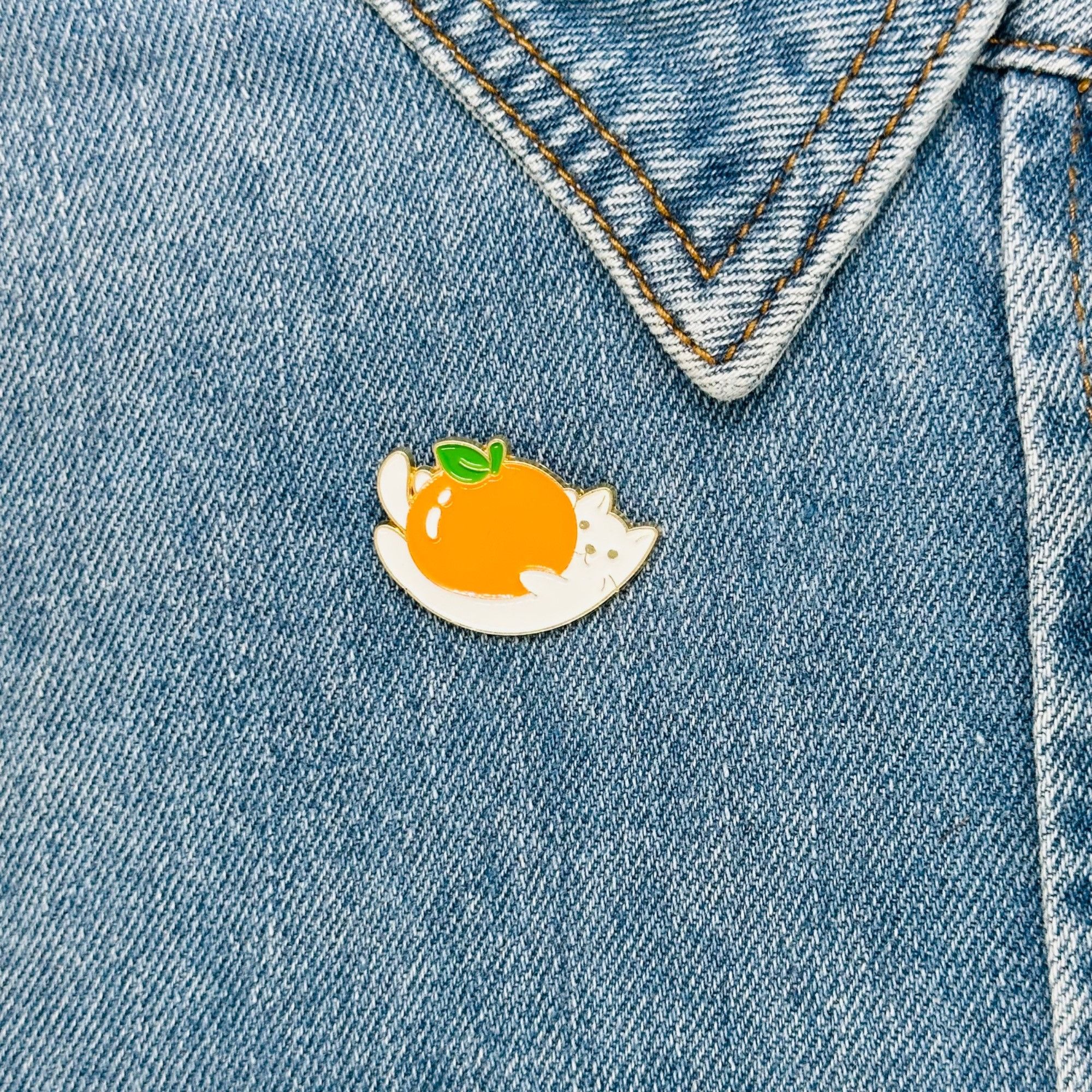 Other ⭐Enamel Pins Orange Kitty Cute Cat Cartoon Kitten Hat Pins L Size ONE SIZE - 1 Thumbnail