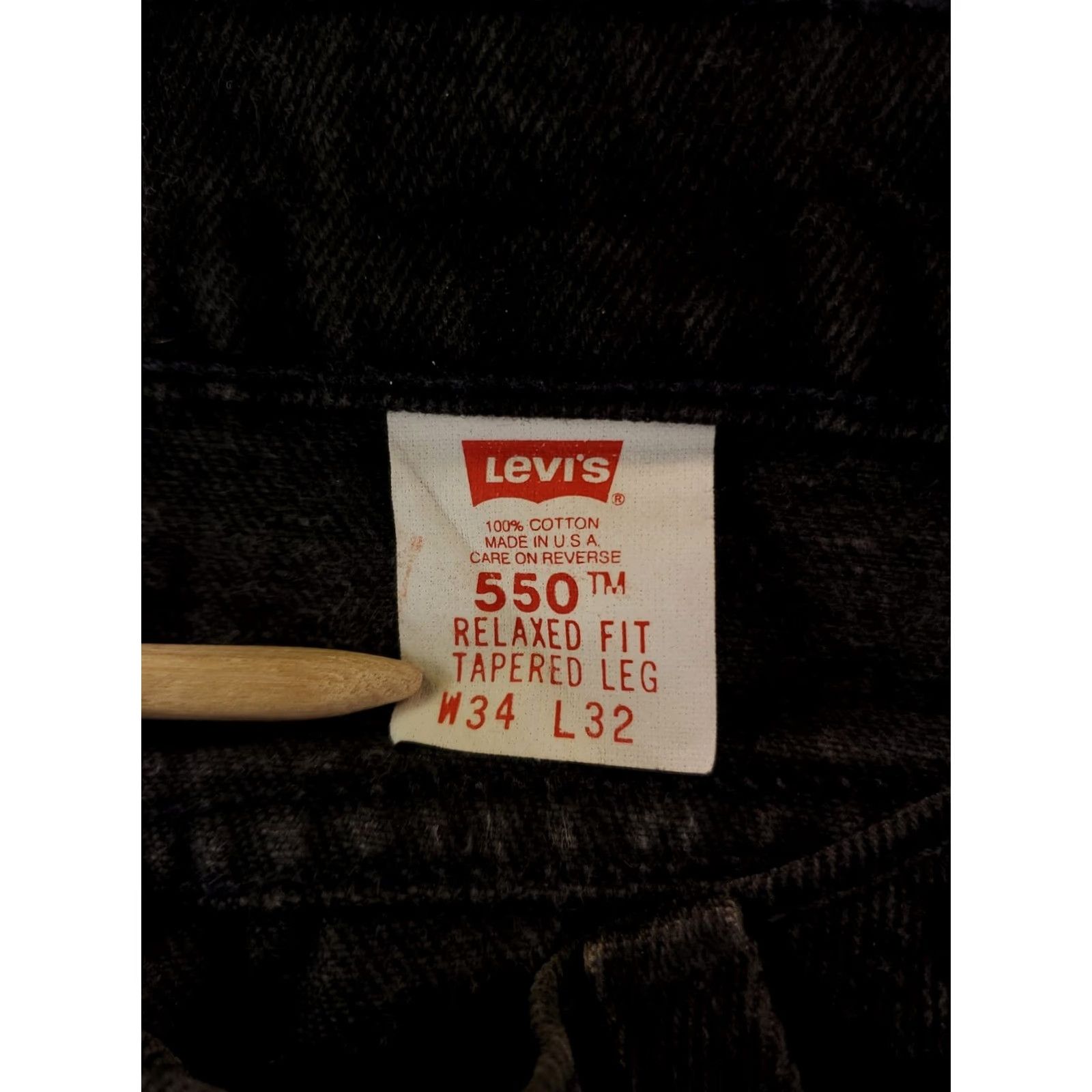 Levi's Levi's 550 Jeans Black VTG 90s Mens 34x32 33x32 Actual Straight Jeans Mens Black VTG 90s Levi's 550 Jeans Black 34x32 33x32 Actual Size US 34 / EU 50 - 3 Thumbnail