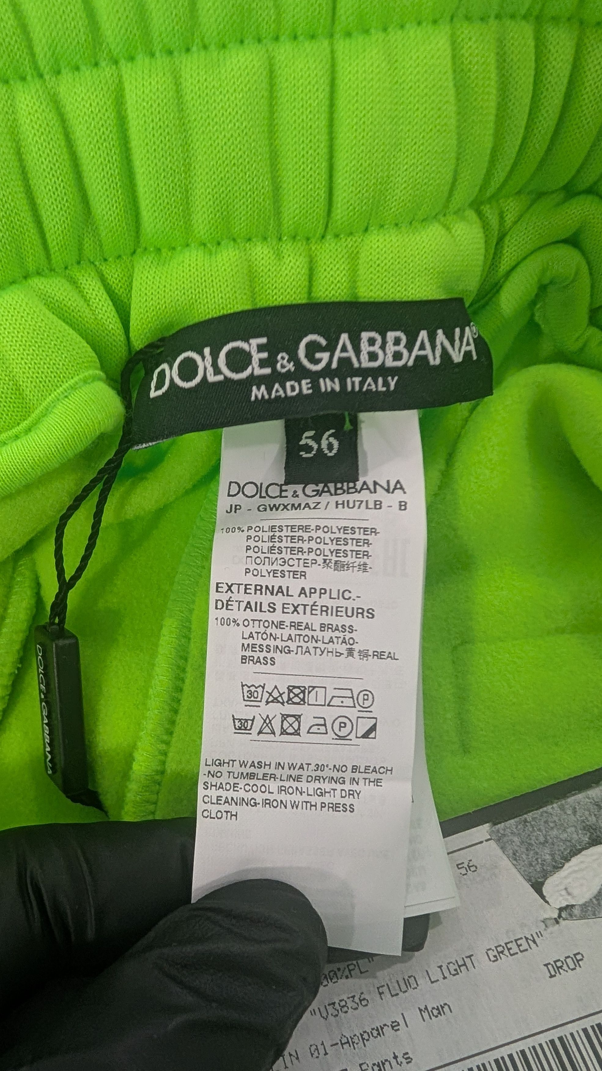 Dolce & Gabbana DOLCE & GABBANA Neon Green Cargo Jogger Pants Size US 40 / EU 56 - 8 Thumbnail