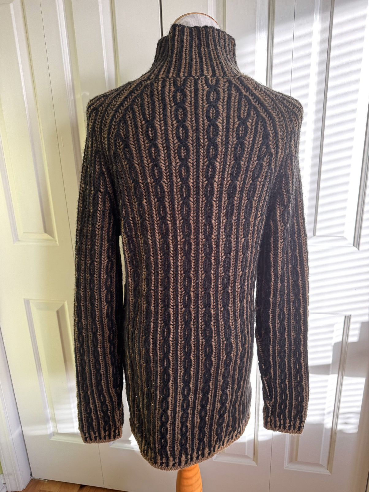 Karl Lagerfeld KARL LAGERFELD Women Brown Knit Long Sweater M NWT $229 Size M / US 6-8 / IT 42-44 - 3 Thumbnail