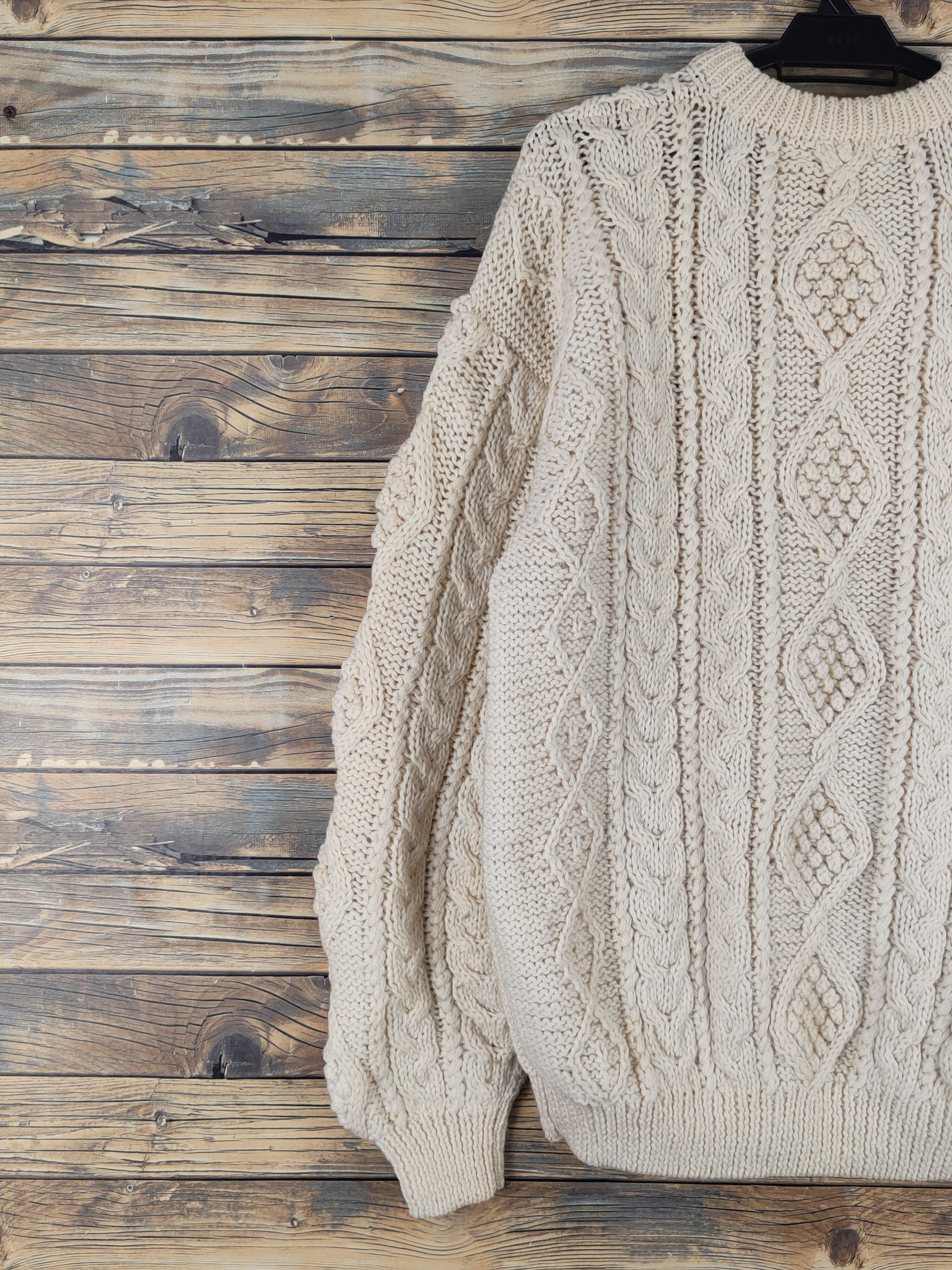 Vintage Gem Bony wool cable Knitwear Sweaters sweatshirt #W1558 Size US L / EU 52-54 / 3 - 8 Thumbnail
