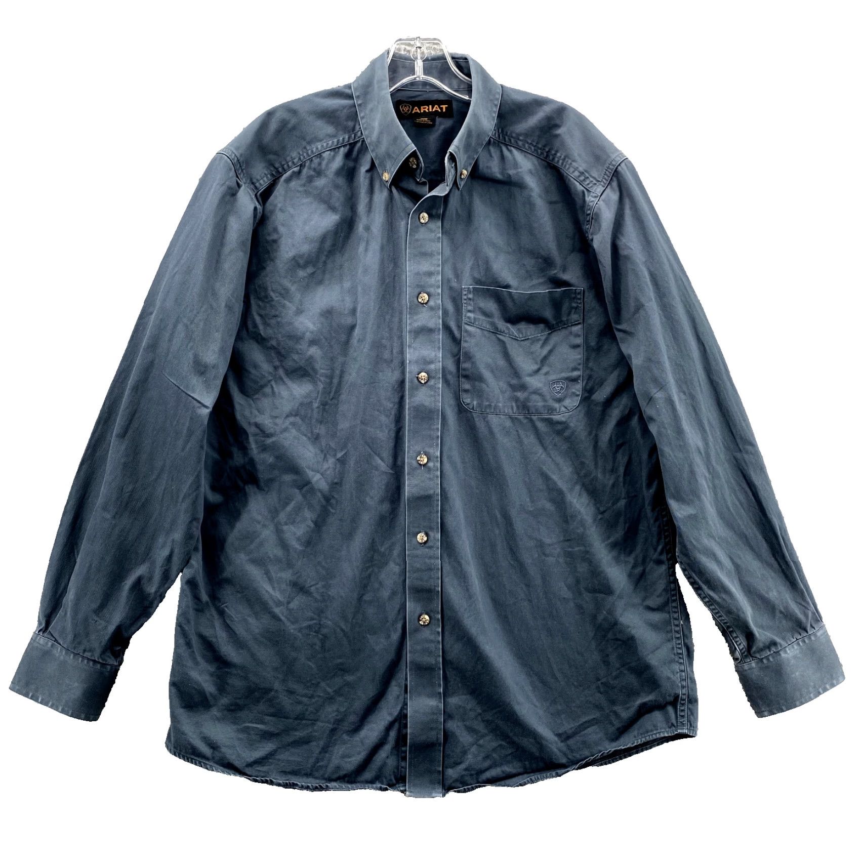 Ariat Ariat Shirt Men's Medium Navy Thick Cotton Western Outdoor Cowboy Workwear 90's Size US M / EU 48-50 / 2 - 2 Thumbnail