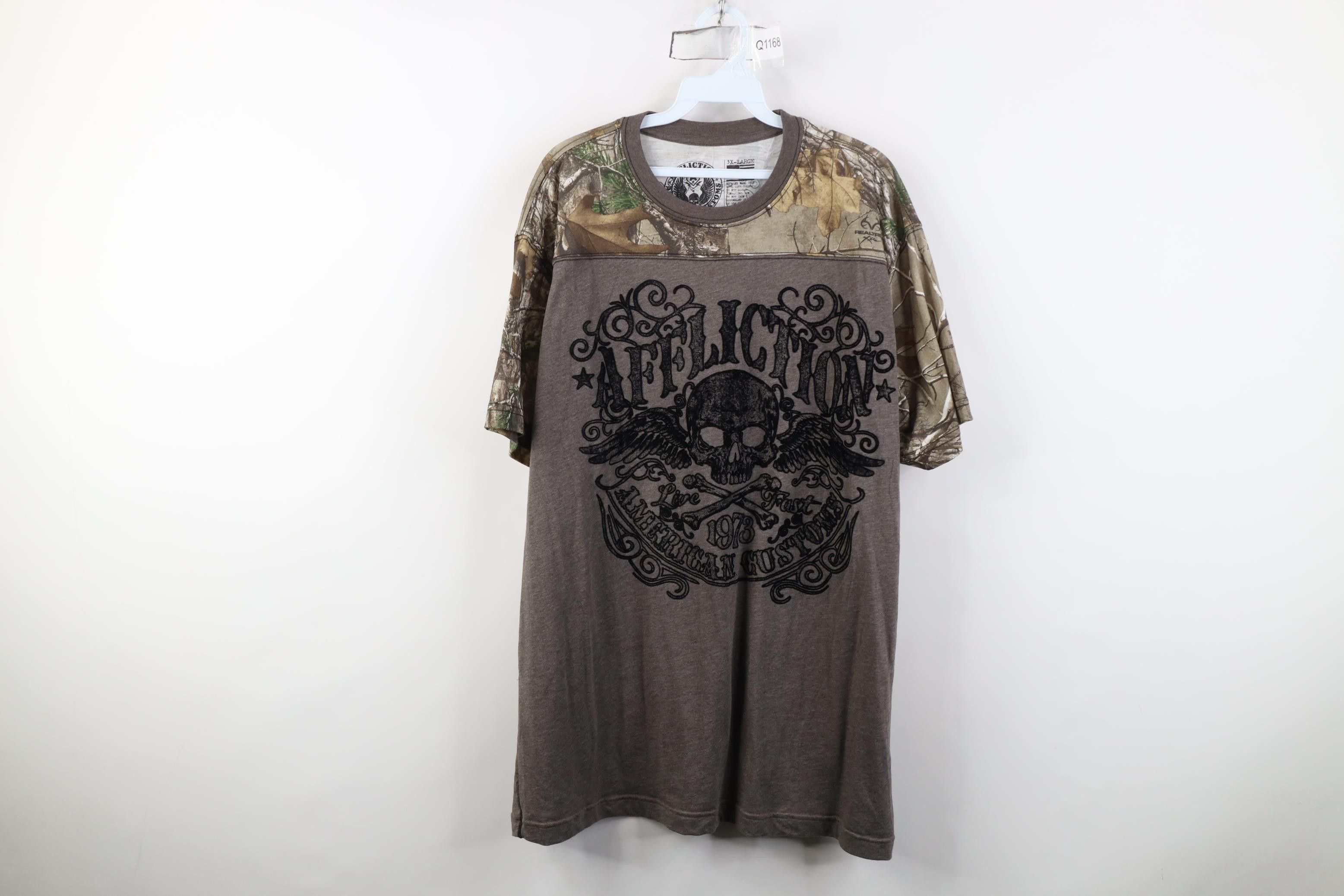 Affliction Affliction Velvet Skull Tribal Camouflage UFC MMA T-Shirt Size US XXL / EU 58 / 5 - 1 Thumbnail
