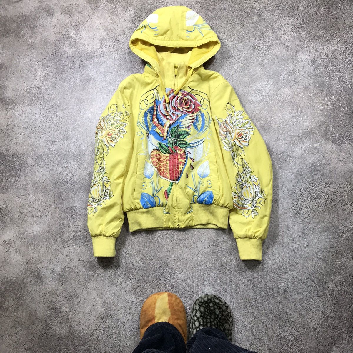 Vintage Vintage Y2K Ed Hardy Bomber Jacket Graphic Streetwear Slim M Size M / US 6-8 / IT 42-44 - 1 Thumbnail