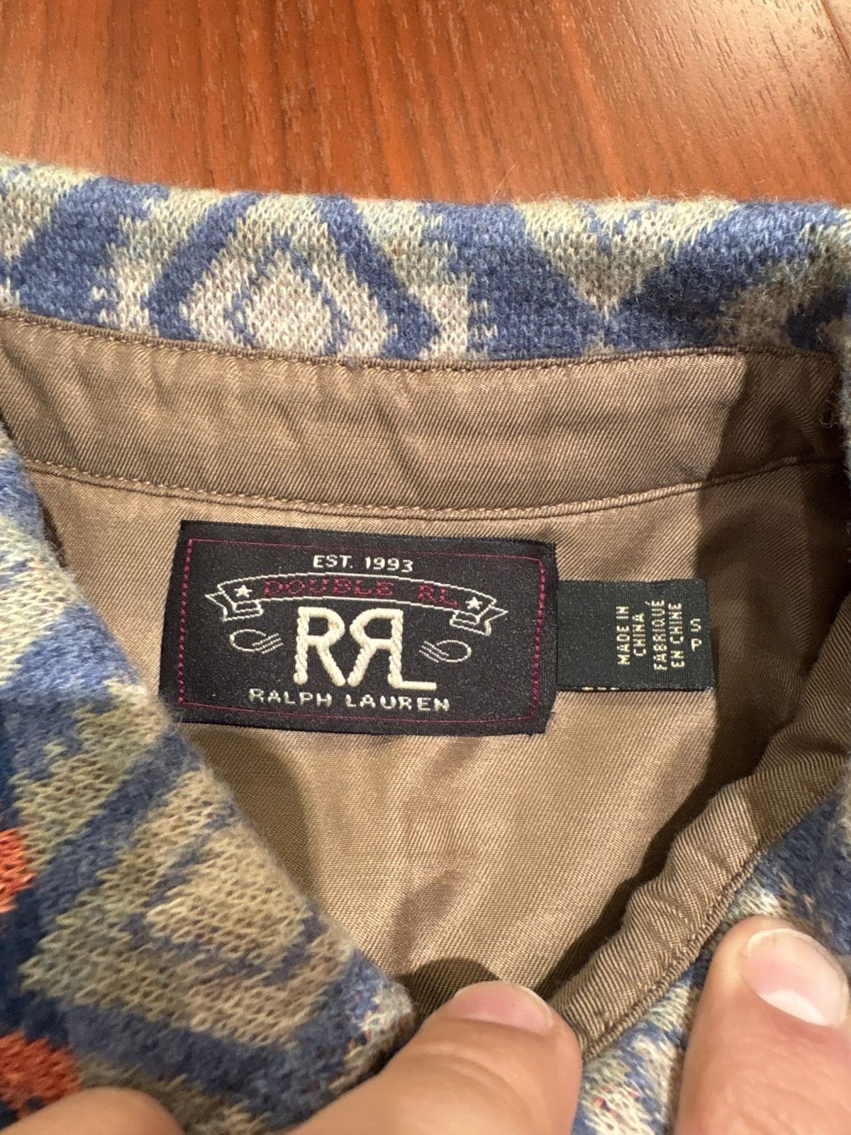 RRL Ralph Lauren RRL DOUBLE RL RALPH LAUREN PATCHWORK KNIT SHIRT SMALL Size US S / EU 44-46 / 1 - 6 Thumbnail