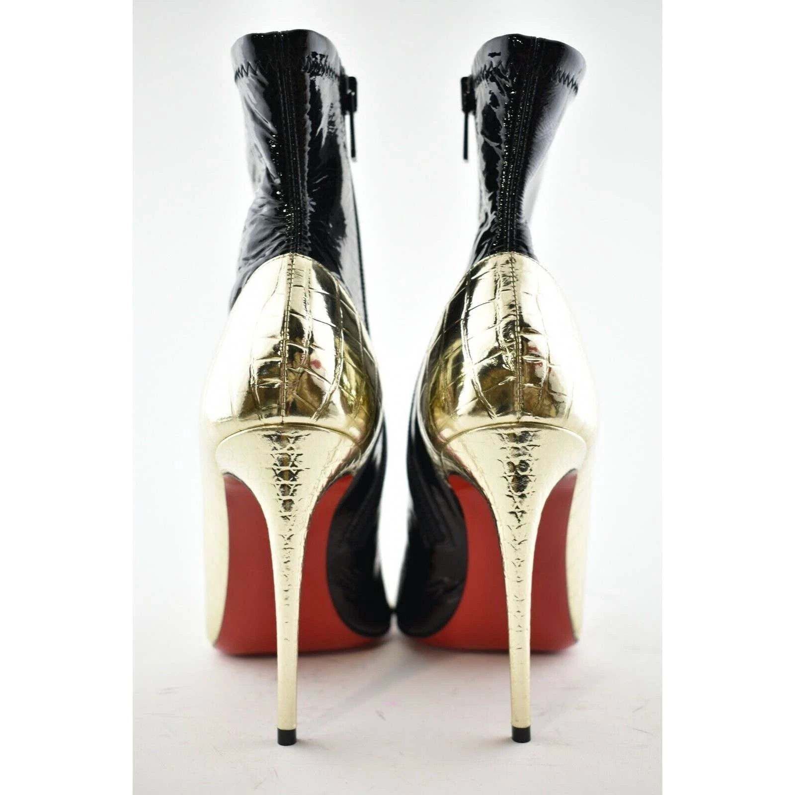 Christian Louboutin Christian Louboutin Bibooty 100 Black Platine Gold Patent Size US 10 / IT 40 - 11 Thumbnail