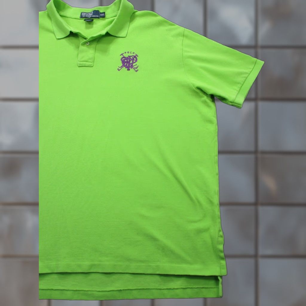 Ralph Lauren Polo Ralph Lauren Rugby Polo Shirt Mens Regular Fit 2XL Green Script Polo Shirt Size US XXL / EU 58 / 5 - 1 Thumbnail