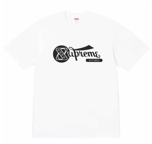 image of Supreme Records Tee White 2Xl, Men's