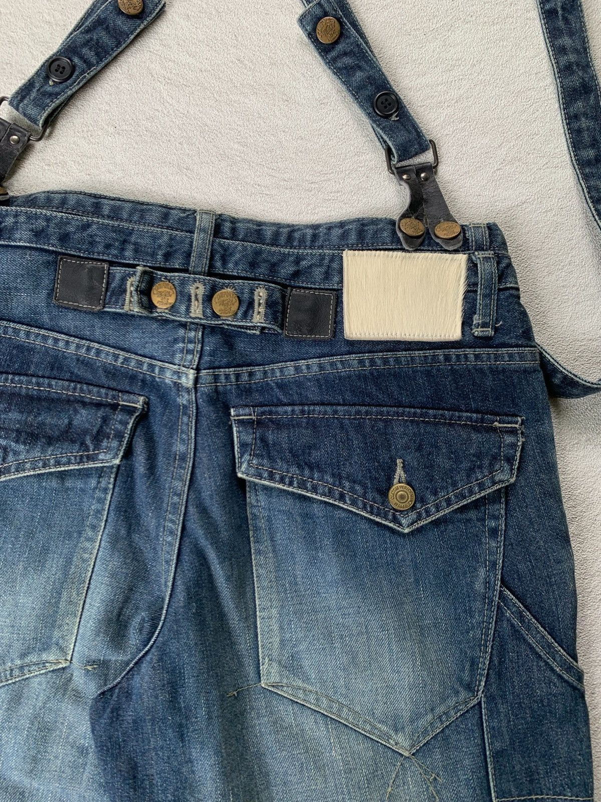 PPFM 2000s PPFM Suspender Carpenter Denim Pants Size US 31 - 6 Thumbnail