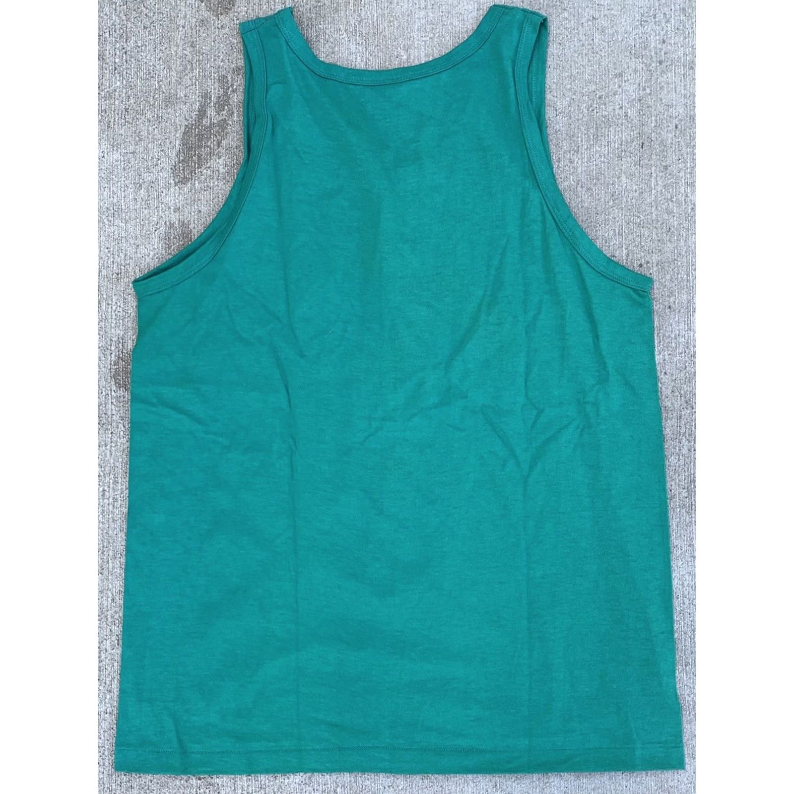 Anvil VINTAGE Shark Sharks Tank Top Made In USA M Medium Green 1990s Graphic Tee Mens Size US M / EU 48-50 / 2 - 6 Thumbnail