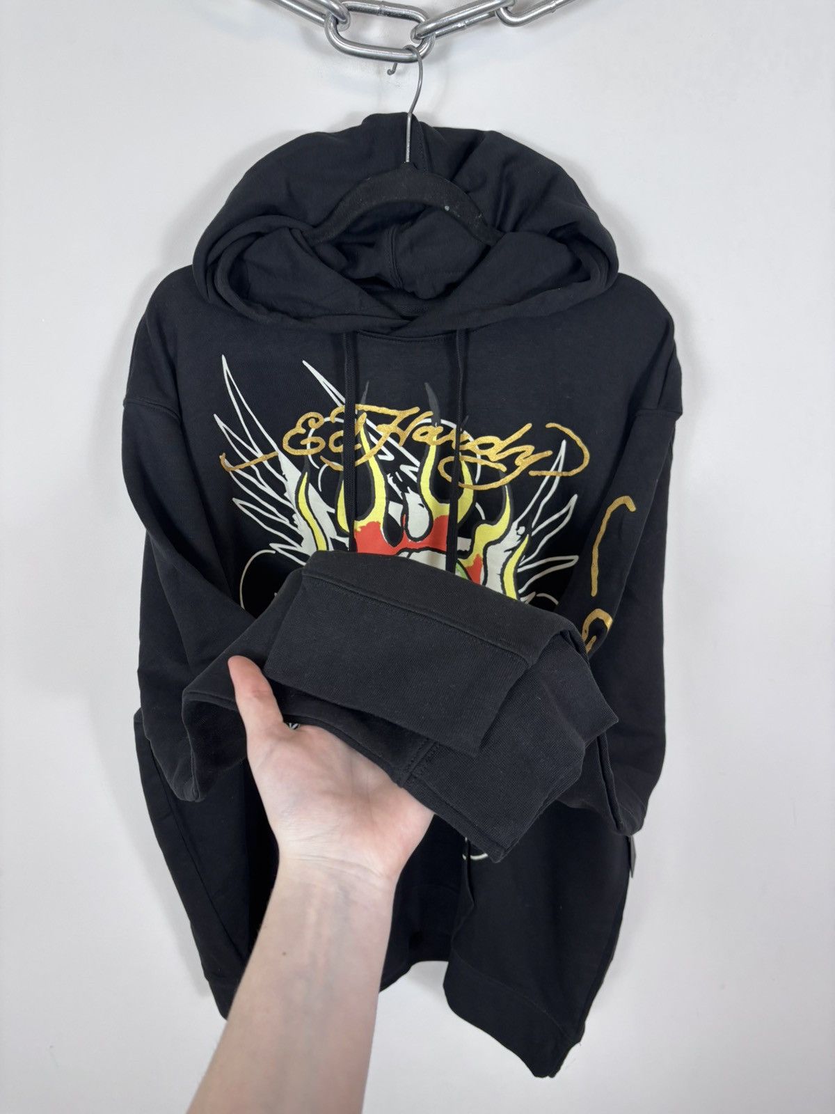Ed Hardy Ed Hardy NWT Men’s Y2K Big Skull Tattoo Logo Black Hoodie Size US XXL / EU 58 / 5 - 10 Thumbnail