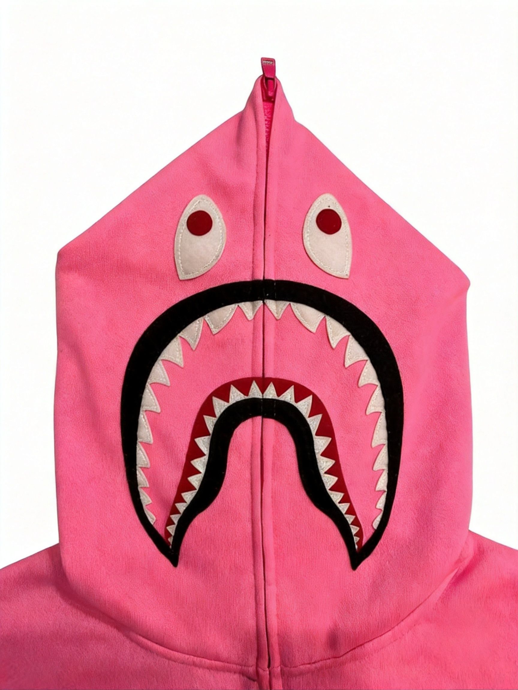 Bape Bape pink shark hoodie full zip | Grailed