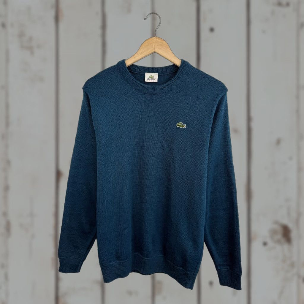 Lacoste VINTAGE Lacoste Wool Sweater Men M Blue 90s France Size US M / EU 48-50 / 2 - 1 Thumbnail