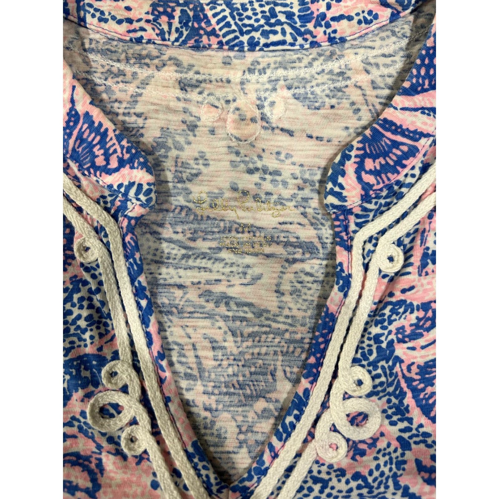 Lilly Pulitzer Lilly Pulitzer Womens Multicolor V-Neck 3/4 Sleeve Top Tunic Blouse Shift M Size M / US 6-8 / IT 42-44 - 5 Thumbnail