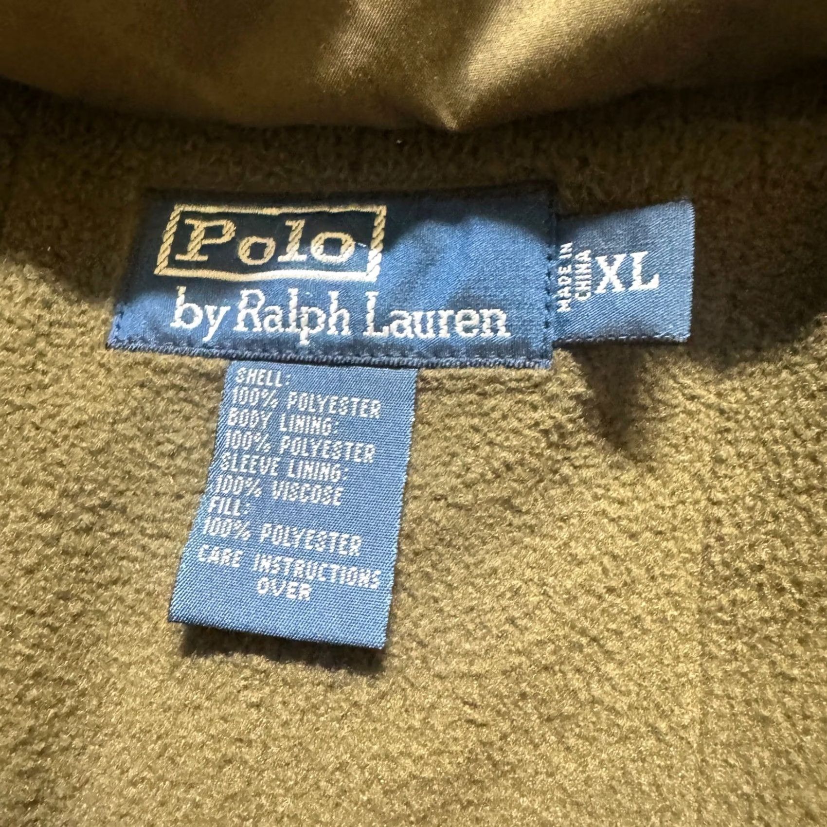 Ralph Lauren VINTAGE Polo Ralph Lauren Zip Bomber Jacket Hidden Hoodie Fleece Lined Green Mens XL Size US XL / EU 56 / 4 - 3 Thumbnail