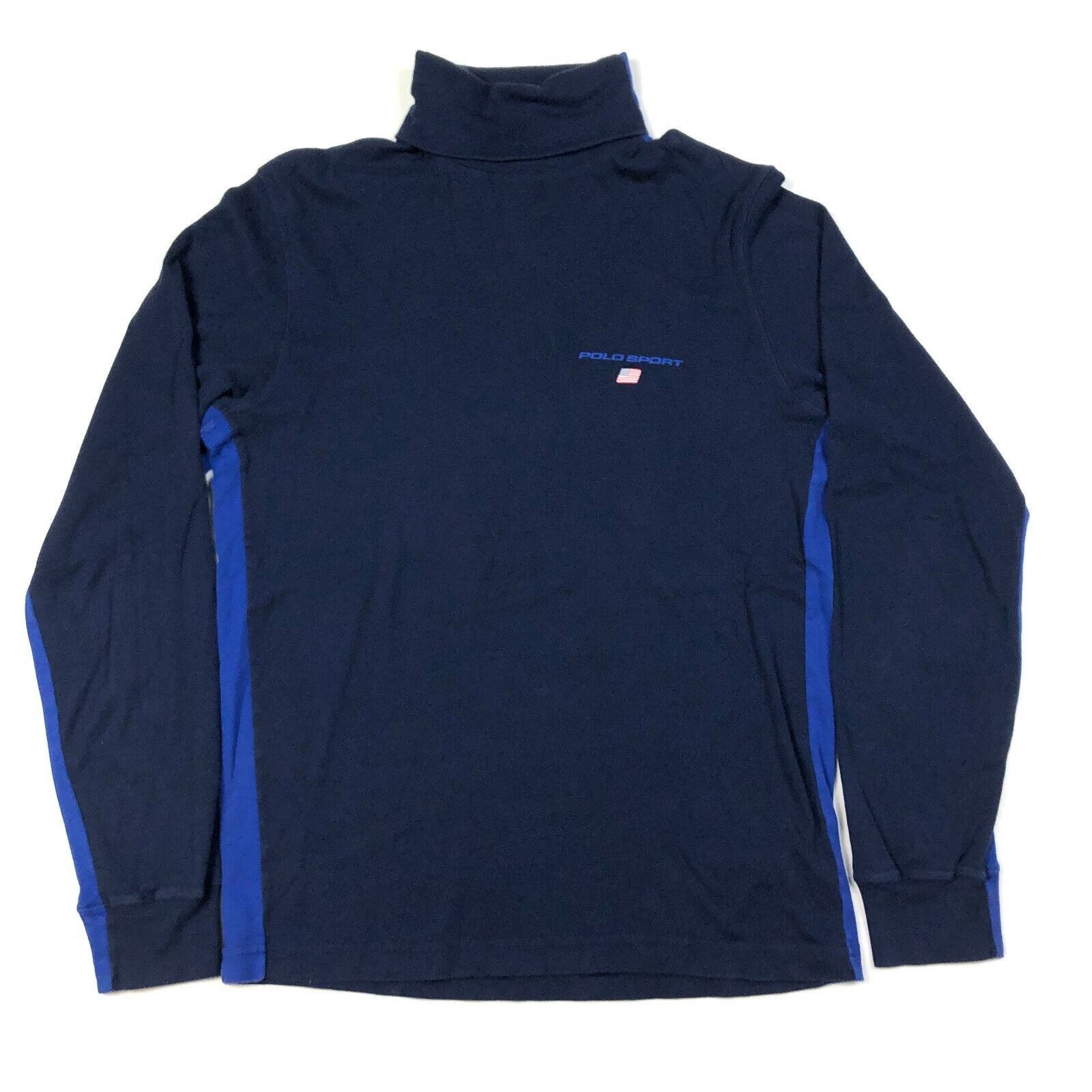 Polo Ralph Lauren Vintage 90s Polo Sport Ralph Lauren Navy Turtle Neck Shirt Size US M / EU 48-50 / 2 - 1 Thumbnail