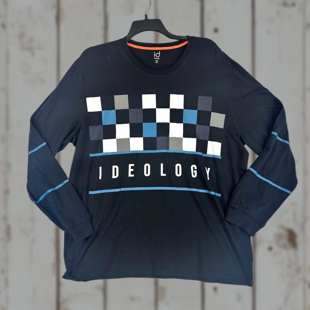 Vintage Ideology Shirt Mens 2XL Black Blue Long Sleeve Crewneck Graphic Checkered XXL Size US XXL / EU 58 / 5 - 1 Thumbnail