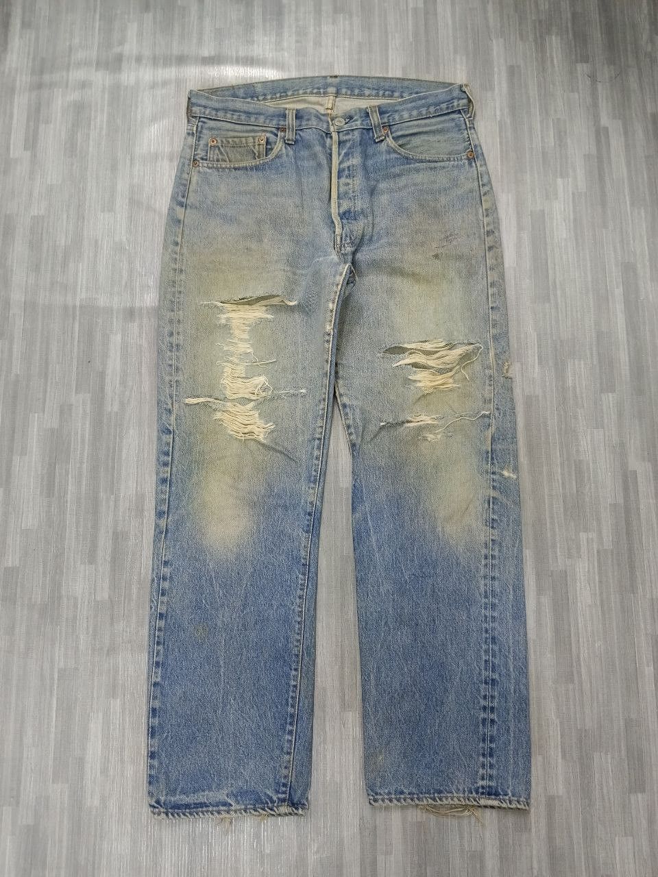 Levi's Vintage Clothing THRASH LEVIS 70s SELVEDGE DENIM PANTS Size US 33 - 2 Thumbnail