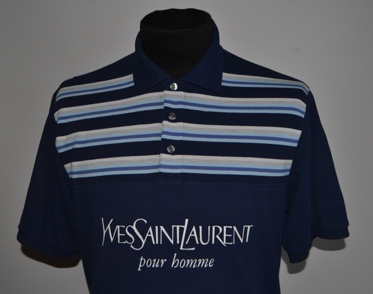 Yves Saint Laurent Rare YVES SAINT LAURENT Polo Shirt - Size XL - Navy Size US XL / EU 56 / 4 - 2 Thumbnail