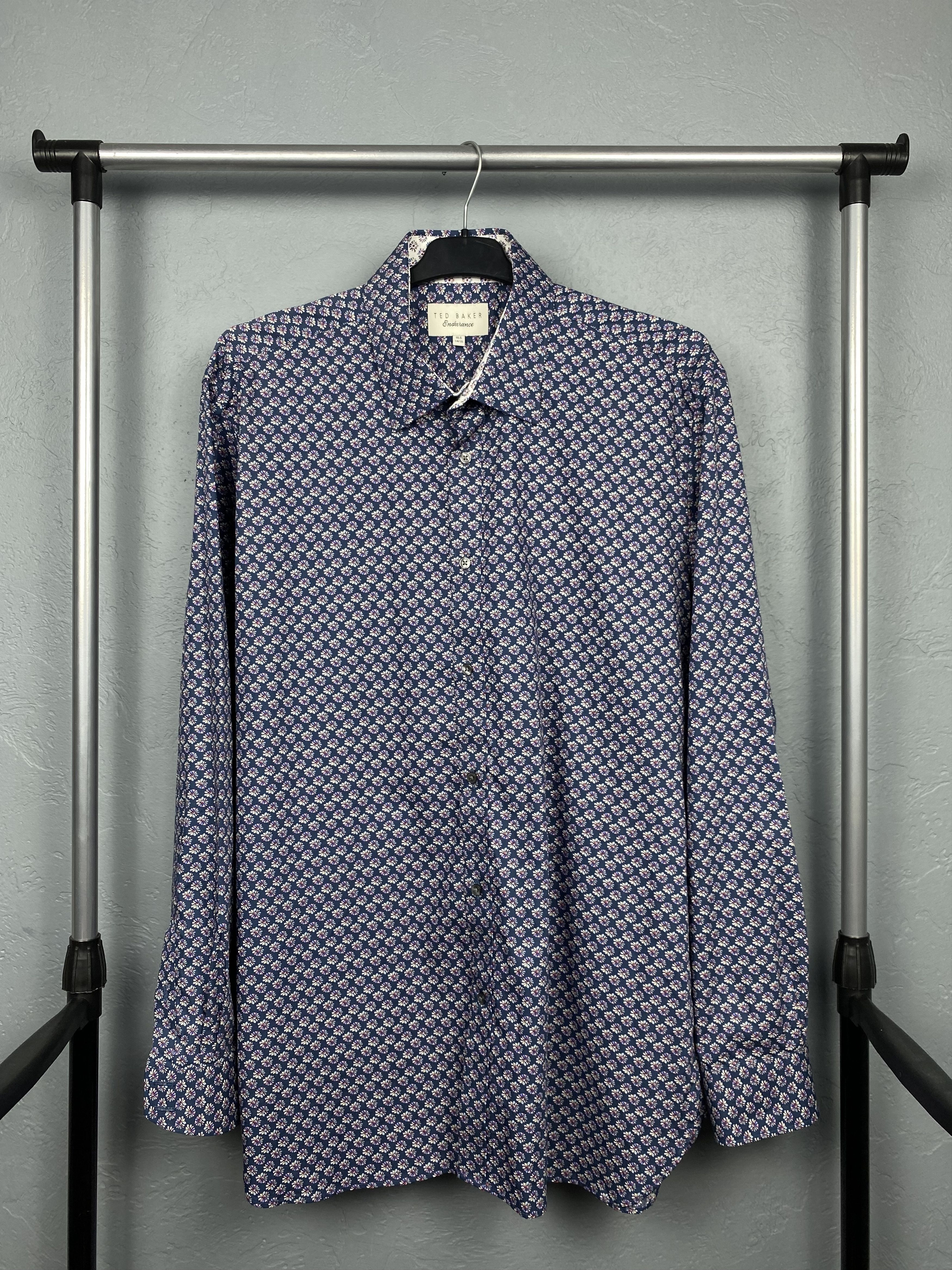Ted Baker Ted Baker Endurance Mens Luxury Long Sleeve Shirt Size US XL / EU 56 / 4 - 1 Thumbnail