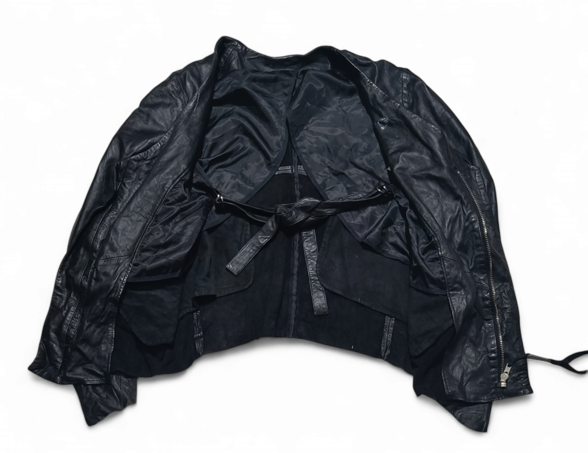 Vintage Vintage Y2K AVANT GARDE Unique Unisex Genuine Leather Jacket Size M / US 6-8 / IT 42-44 - 2 Thumbnail