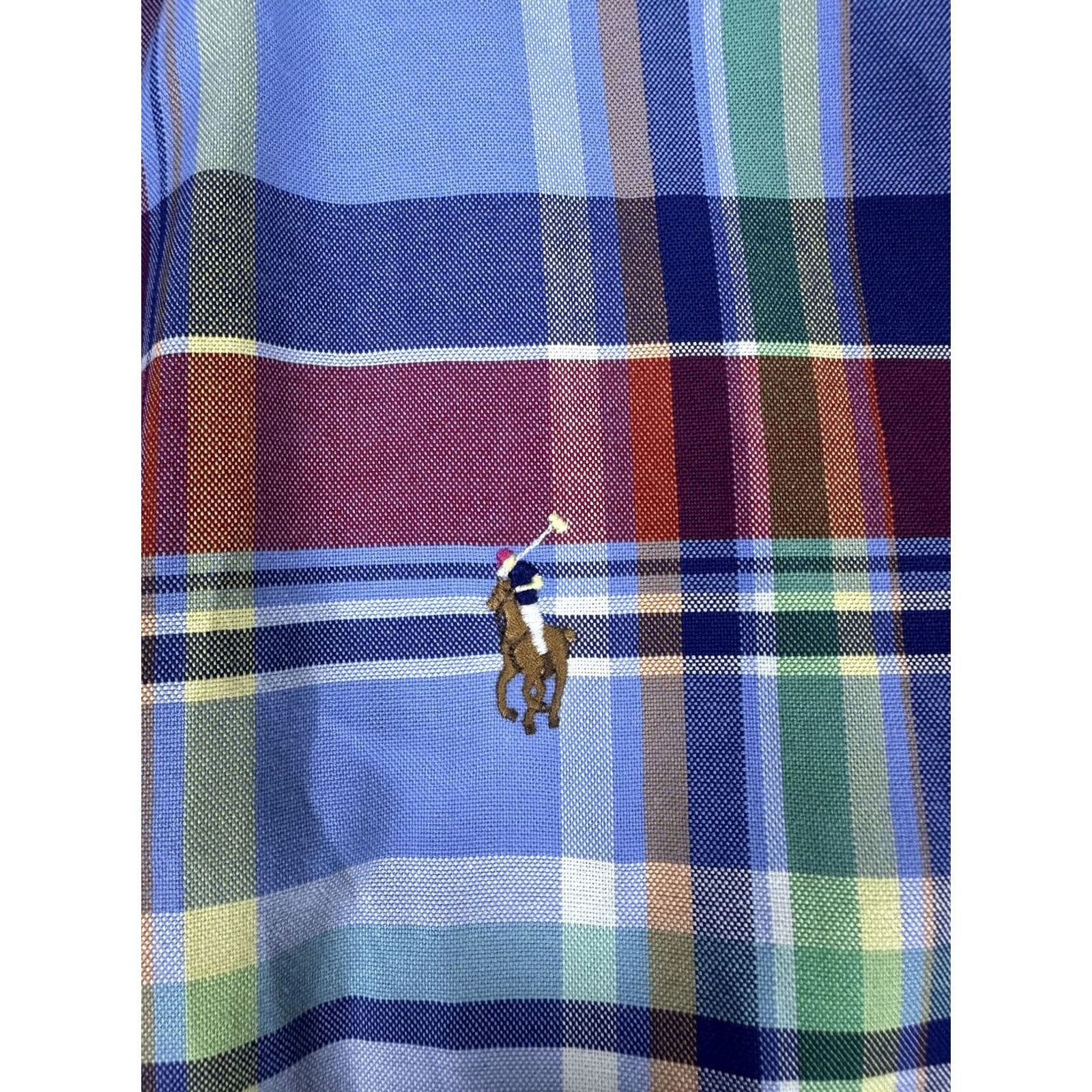 Ralph Lauren Ralph Lauren Shirt Mens XL Multicolor Plaid Slim Fit Short Sleeve Button-Up Polo Embroidered Size US XL / EU 56 / 4 - 2 Thumbnail