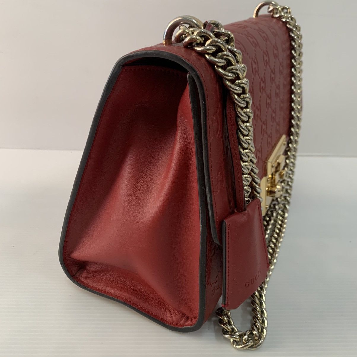 Gucci Gucci Red Leather Chain Shoulder Bag Size ONE SIZE - 6 Thumbnail