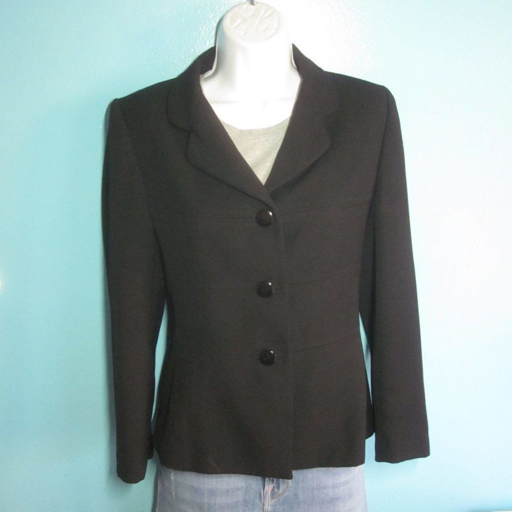 Vintage Womens Black Blazer Melba Vintage Made in France Size 38 Fi Size S / US 4 / IT 40 - 2 Thumbnail