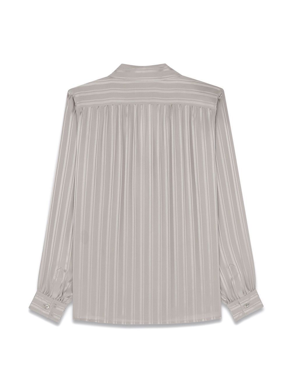 Saint Laurent Paris o1bcso1str1024 Lavalliere Neck Blouse in Grey Size US XS / EU 42 / 0 - 4 Thumbnail