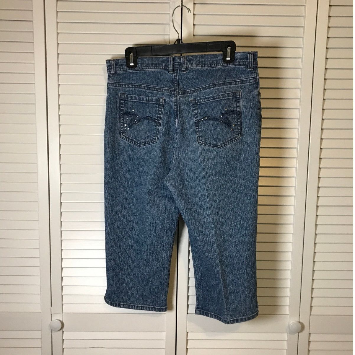 Gloria Vanderbilt Gloria Vanderbilt Amanda Blue Denim High-Rise Capri 14P Size 33" - 2 Thumbnail
