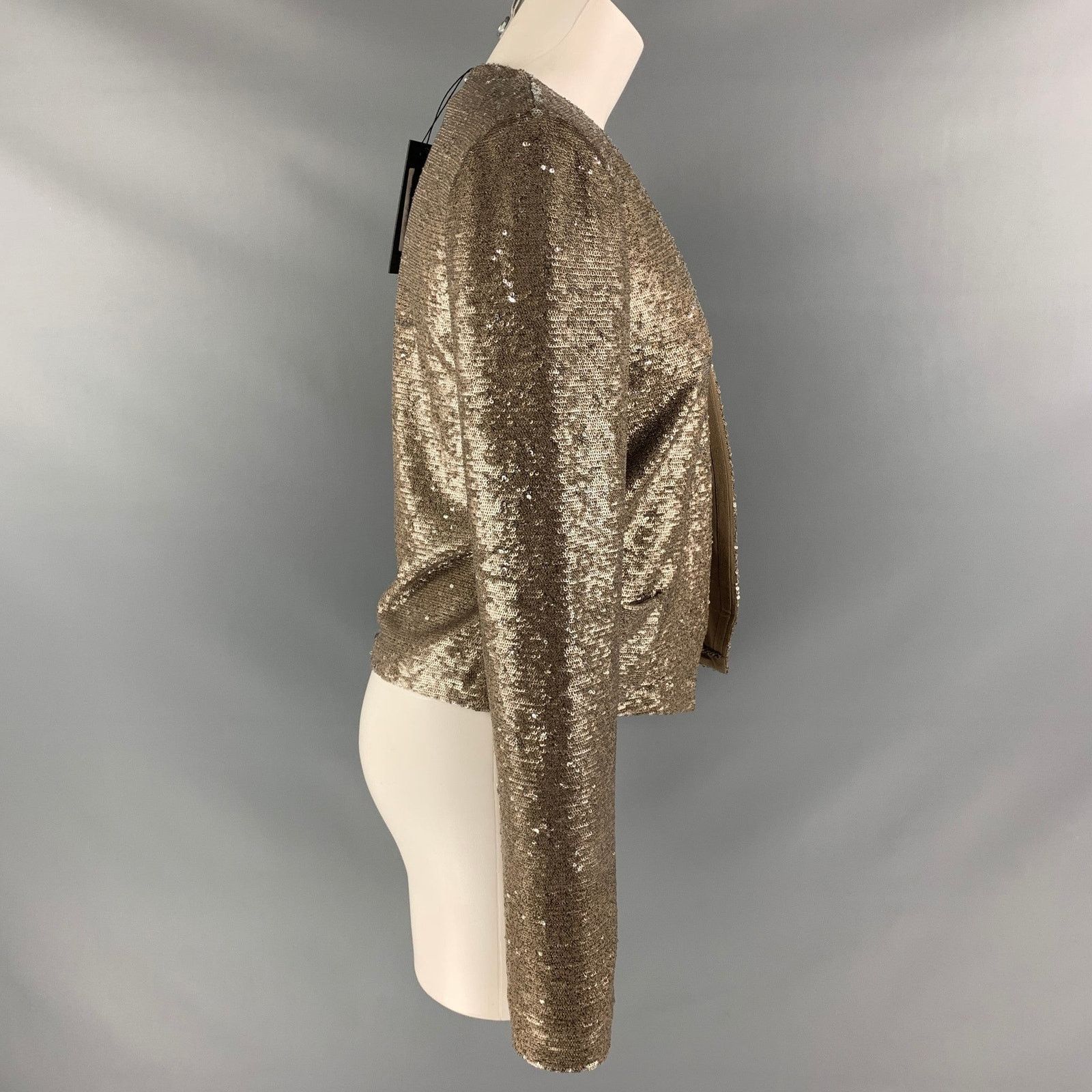 Rachel Zoe RACHEL ZOE S Gold Silver Polyester & Spandex Sequined Jacket Size S / US 4 / IT 40 - 2 Thumbnail