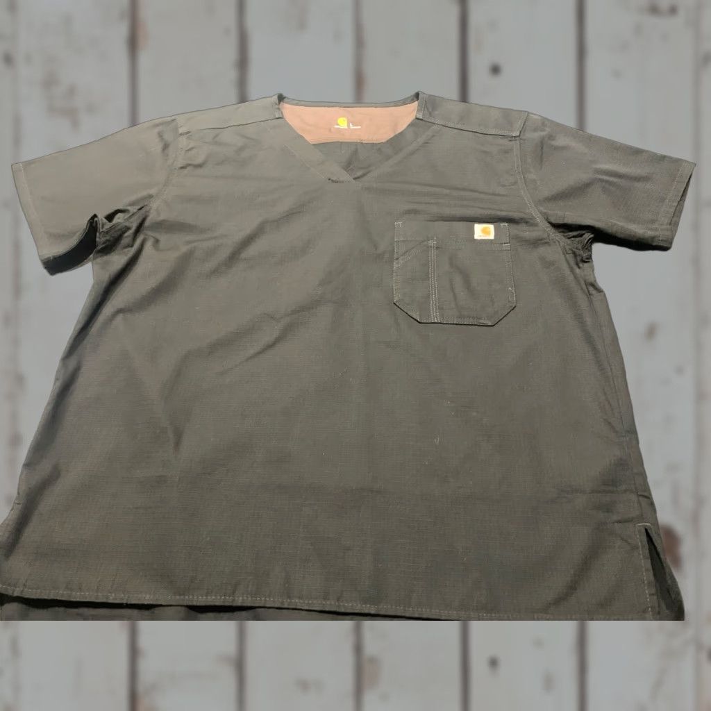 Carhartt CARHARTT Scrub Top Medical Black Short Sleeve Adult Large Rip Stop Mens Size US L / EU 52-54 / 3 - 1 Thumbnail
