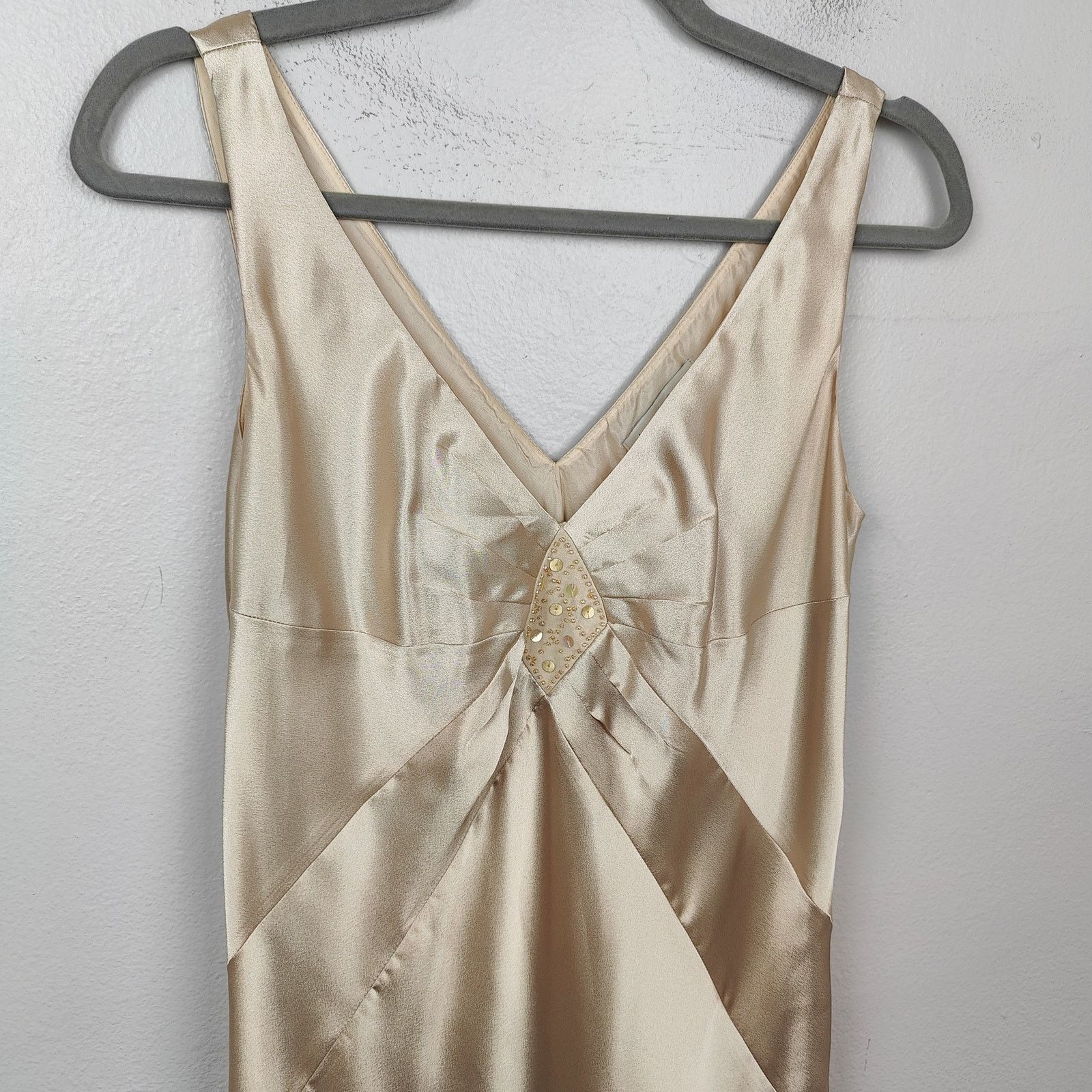 Other Vintage Y2K Amanda Smith Midi Dress Womens 10 Gold Satin Size L / US 10 / IT 46 - 2 Thumbnail