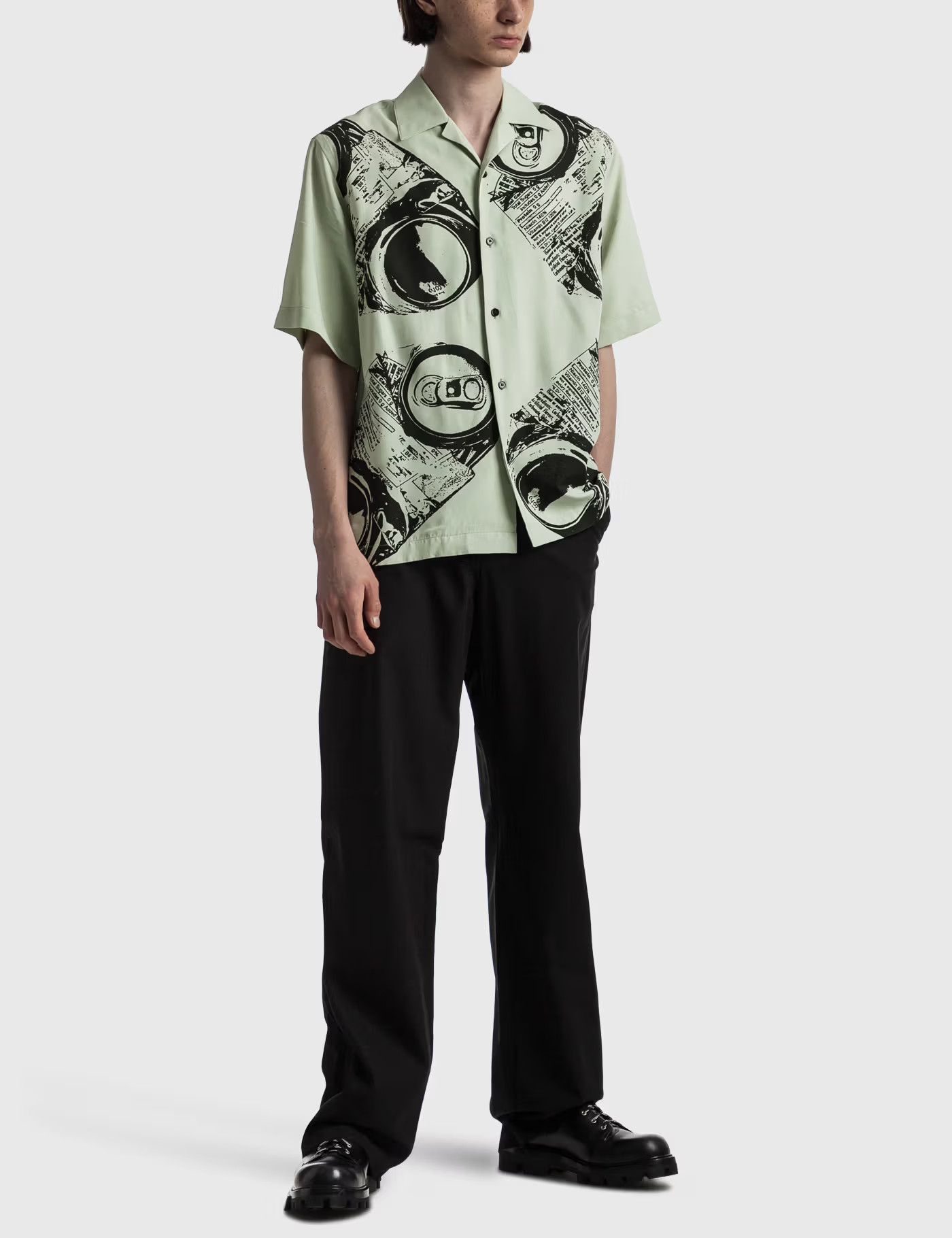 OAMC o1y0225 Patterned Shirt in Light Green/Black Size US L / EU 52-54 / 3 - 5 Thumbnail
