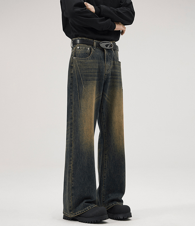 Japanese Brand × Jean Men's vintage distressed washed loose flared jeans Size US 32 / EU 48 - 4 Thumbnail