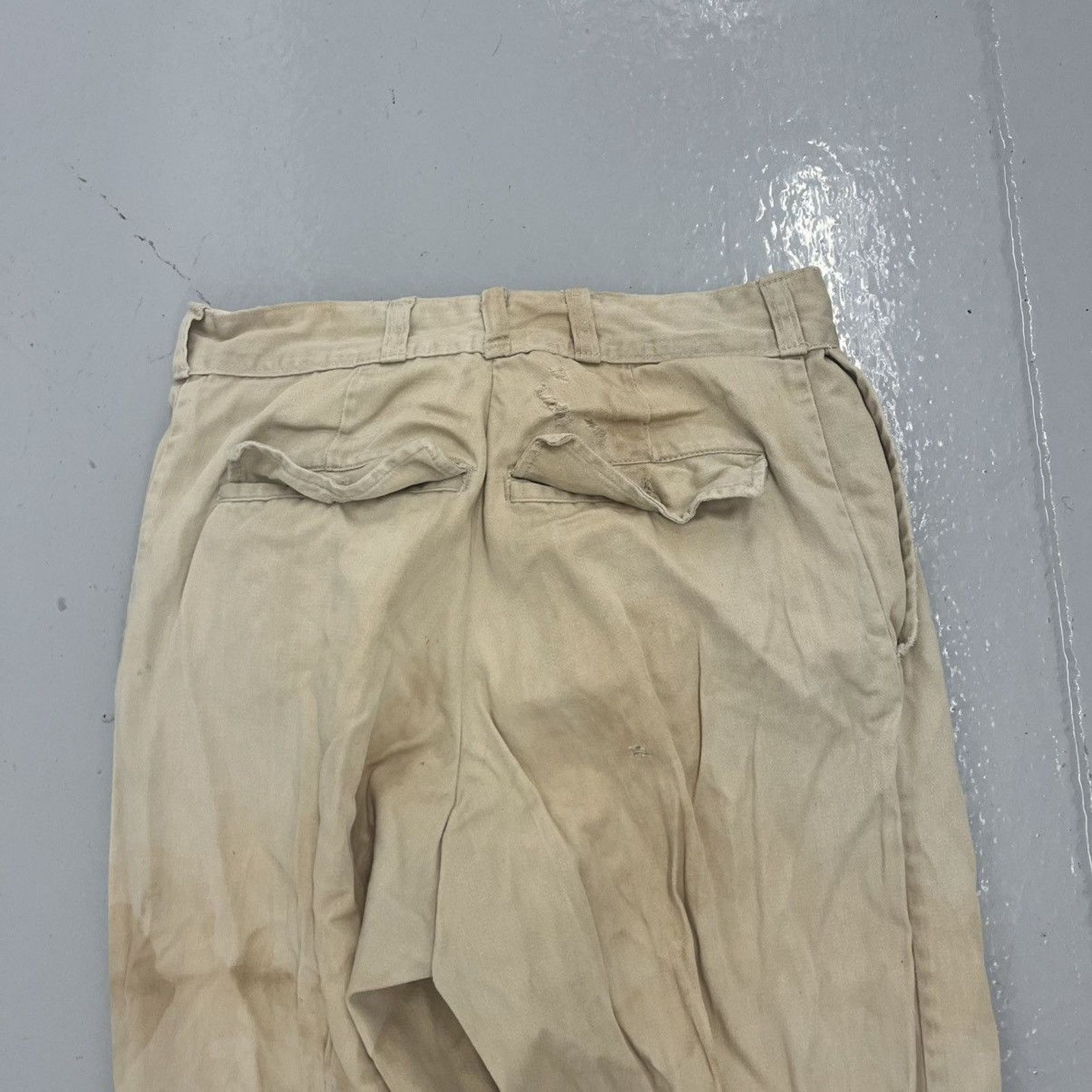 Other Vintage 60s Tan Sanforized Workwear Cotton Chinos 27x31 Size 27" / US 4 / IT 40 - 6 Thumbnail