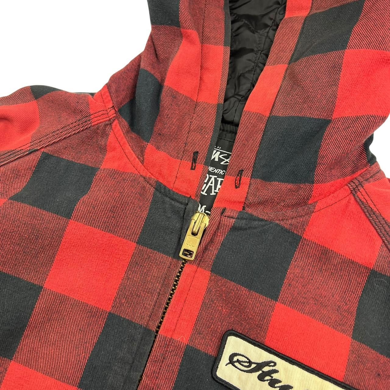 Stussy Vintage Stussy Chequered Zip Up Workwear Jacket Red - Medium Size US M / EU 48-50 / 2 - 5 Thumbnail
