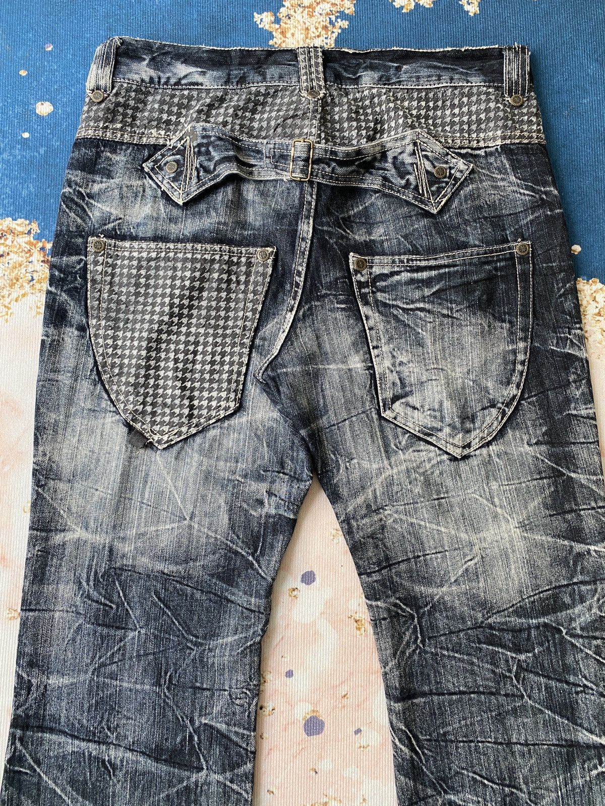 If Six Was Nine × Japanese Brand × Tornado Mart 2000s - Salty Dog Claws Mark Buckle Back Flare Denim Size US 32 / EU 48 - 12 Thumbnail