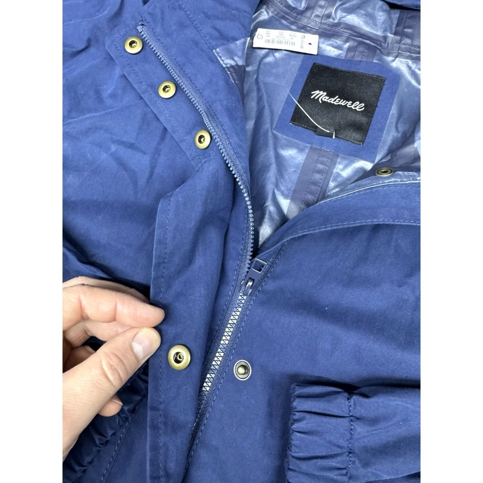 Madewell Madewell Raincoat Waterproof Hooded Raincloud Indigo Blue XL Women’s NWT Weatherproof Coat Size XL / US 12-14 / IT 48-50 - 4 Thumbnail